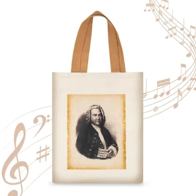 Abbildung von KingPoint Tragetasche für Musiker, Komponisten, Rhythmus, Musik, Geschenk, Album, Handtasche, Sänger inspiriert, Schultertasche, Musikliebhaber, Songtext, Einkaufstasche