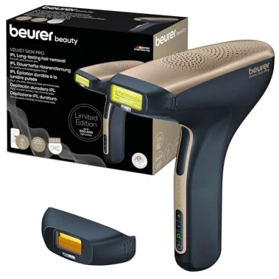 Abbildung von Beurer IPL Velvet Skin Pro Haarentfernungsgerät mit Akku, dauerhafte Haarentfernung durch Technologie, für Körper, Gesicht, Bikinizone, App, schwarz