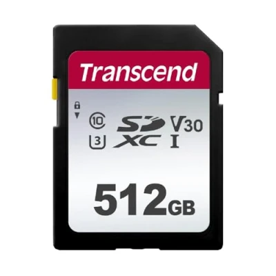 Abbildung von Transcend Highspeed 512GB SDXC Speicherkarte (für Digitalkameras; Bilder &amp; Videos; Autoradio) Class 10, UHS I U3, Video Speed V30 für 4K Ultra HD TS512GSDC300S E (umweltfreundliche Verpackung)