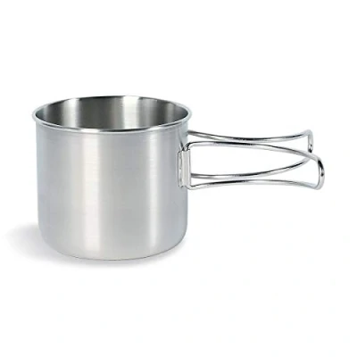 Abbildung von Tatonka Becher Handle Mug 500 ml Tasse aus rostfreiem Edelstahl mit Klappgriffen und Volumenskalierung kompatibel Nalgene Weithals 1L