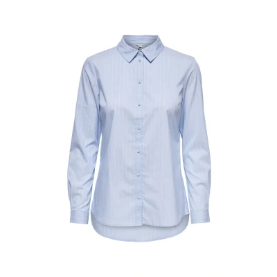 Abbildung von JDY MIO L/S WVN NOOS Hemdbluse, Damen, Größe: 34, Blue/cloud dancer