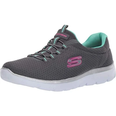 Abbildung von Skechers Damen Summits Sneaker, Grey Anthracite Green, 41 EU