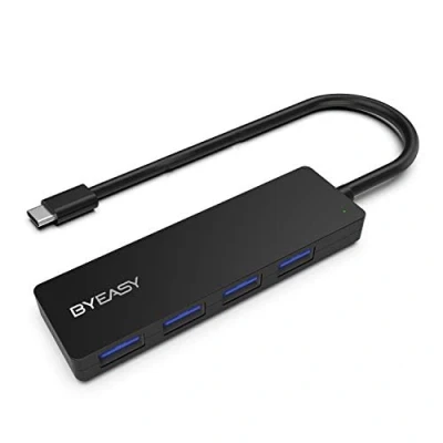 Abbildung von USB C Hub, BYEASY auf 3.0 HUB mit 4 Anschlüssen Anwendbar für MacBook Pro 2018 2017 iMac, Google Chromebook Pixelbook, XPS, Samsung S9, S8 und weitere Geräte des Typs