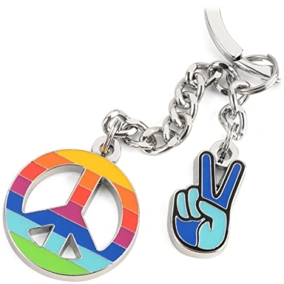 Abbildung von Troika Small Peace Schlüsselanhänger mit 2 Anhänger aus Metall in der Farbe Bunt, KR22 68/CH