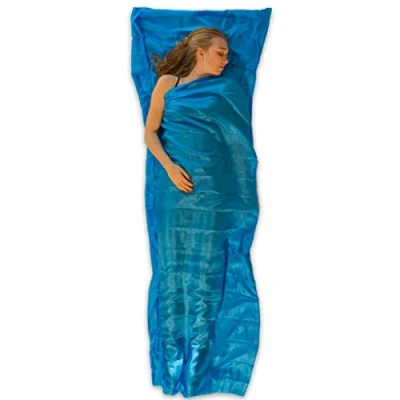 Abbildung von LOWLAND OUTDOOR Hüttenschlafsack Seide, Blau, 220 x 85 cm