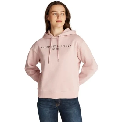 Abbildung von Tommy Hilfiger CORP LOGO Hoodie Sweatshirt, Damen, Größe: XXL, Foggy pink