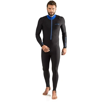 Abbildung von Cressi Herren 1mm Skin Einteiliger Taucheranzug, Schwarz/Blau, L