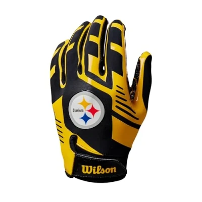 Abbildung von WILSON NFL Stretch Fit Fußballhandschuhe Erwachsene, Pittsburgh Steelers