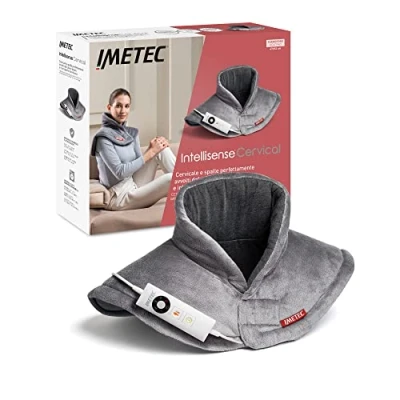Abbildung von Imetec Intellisense Cervical Heizkissen für Hals und Schultern, Wärmekissen 47 x 52 cm, antiallergischer Stoff, 5 Temperaturen, Electro Block Sicherheitssystem, schnelles Erhitzen, maschinenwaschbar