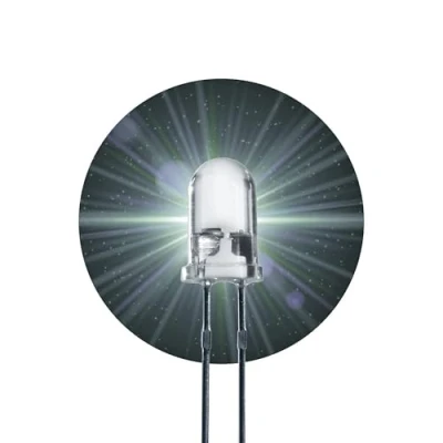 Abbildung von Lumetheus LED 5mm Farbe weiß 7000mcd 20 Stück weiße Leuchtdioden ca. 3V Diode 2 Pin LEDs Gehäuse klar kaltweiß Tageslichtweiß