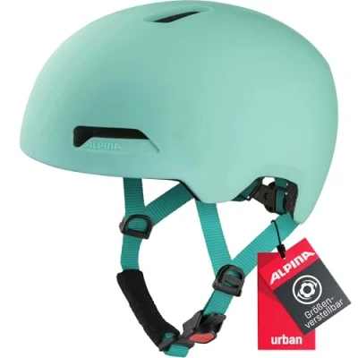 Abbildung von ALPINA HAARLEM Robuster, Individuell Anpassbarer &amp; Leichter Urban Fahrradhelm Für Erwachsene, turqouise matt, 52 57 cm
