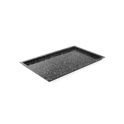 Abbildung von HENDI Gastronorm Tray, CONVECTOMAT, hitzebeständig bis 300C, backofengeeignet, Antihaftbeschichtung, mit erhöhtem Rand, GN 1/1, 530x325x(H)20mm, emaillierter Stahl