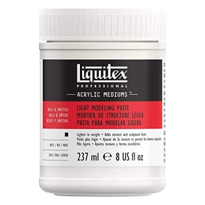 Abbildung von Liquitex 6808 Professional leichte Modellierpaste Strukturgel, elastische Struktur Paste von pastoser, spachtelbarer Konsistenz 237ml Topf, Weiß