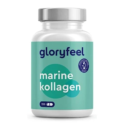 Abbildung von Marine Kollagen Kapseln hochdosiert 1500mg reines Meereskollagen (Typ 1) 120 Hydrolysat 100% rein, laborgeprüft und ohne Zusätze in Deutschland hergestellt