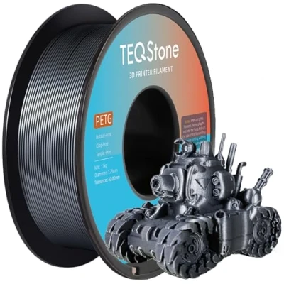 Abbildung von TEQStone PETG Filament 1.75mm Silber 1KG, Maßhaltigkeit +/ 0.02mm Spule Sauber Gewickelt 3D Drucker Vakuumverpackung