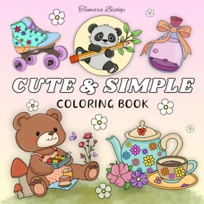 Abbildung von Cute and Simple Coloring Book: Adorable Easy Designs for Stress Relief Creativity All Ages