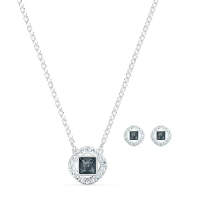 Abbildung von Swarovski Angelic Square Ohrstecker, rosa, rhodiniert, Amazon Exklusiv
