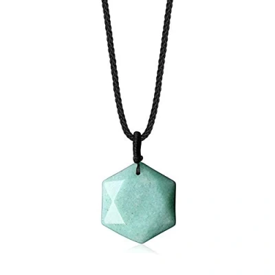Abbildung von COAI Unisex Geschenkideen Glückskette Hexagramm David Stern Anhänger aus Grünem Aventurin Halskette