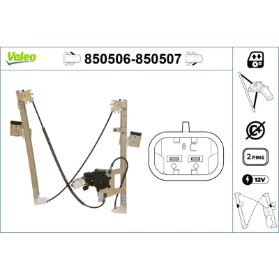 Abbildung von Valeo Fensterheber vorne links elektrisch mit Elektromotor ohne Komfortfunktion 850506 FORD: Focus Mk1 Hatchback, Estate