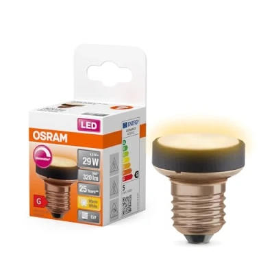 Abbildung von OSRAM Flat Lamp, ultra kompakte und flache LED Lampe mit E27 Sockel, ersetzt herkömmliche 29W Glühbirnen, warmweiß (2700K), sparsam 4.5W Verbrauch, dimmbar, 1er Pack