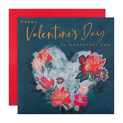 Abbildung von Hallmark Valentinstagskarte klassisches florales Herz Design