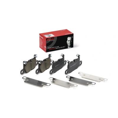 Abbildung von BREMBO P 65 044 Bremsbelagsatz für Verschleißwarnanzeiger vorbereitet mit Ausgleichsgewichten, ohne Zubehör PORSCHE: 911 Coupe, Convertible