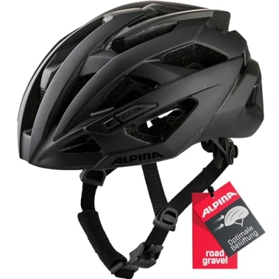 Abbildung von ALPINA VALPAROLA Stoßabsorbierender, Optimal Klimatisierter &amp; Leichter Fahrradhelm Mit Antibakteriellen Polstern Für Erwachsene, black matt, 51 56 cm