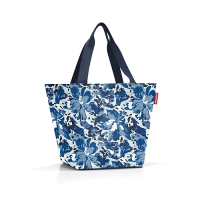 Abbildung von reisenthel shopper M in flora blue Geräumige Shopping Bag und edle Handtasche einem Aus wasserabweisendem Material