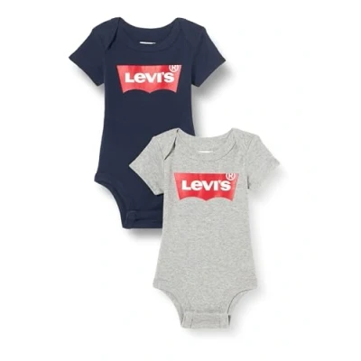 Abbildung von Levi&#039;s Batwing 2 PACK Unisex Body für Kinder, Größe: 50 68, Grey heather/dress blues
