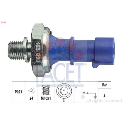 Abbildung von FACET 7.0163 Öldruckschalter M10x1 2 Made in Italy OE Equivalent FIAT: Freemont, Panda III Hatchback