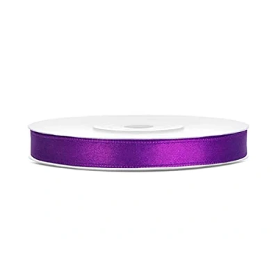 Abbildung von Satinband Polyester Schleifenband Seidenband Geschenkband 6/12/25/38/50/100 mm x 25 m (Größe 6mm 25m Farbe Violett)