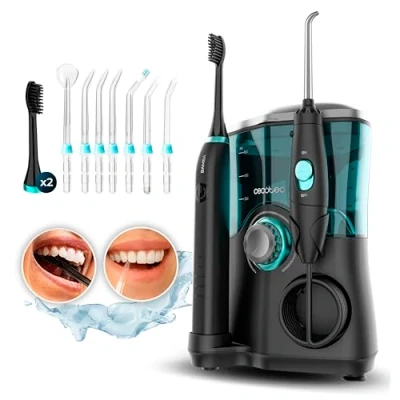 Abbildung von Cecotec Mundpflegezentrum Bamba ToothCare Jet Clean. 18 W, 600 ml Irrigator, 10 Druckstufen, 7 Aufsätze und elektrische Zahnbürste mit 5 Modi