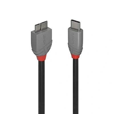 Abbildung von LINDY USB 3.2 Typ C auf Micro B Kabel, 0,5 m, Anthra Line