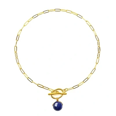 Abbildung von COAI Geschenkideen Damen Gliederkette mit Knebelverschluss und Lapislazuli Perle Anhänger