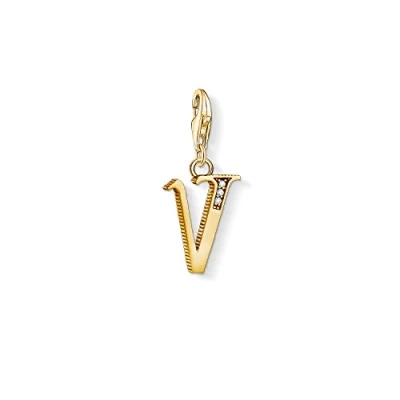 Abbildung von Thomas Sabo Damen Charm Anhänger U Buchstabe Gold Club 925 Sterling Silber 1627 414 39