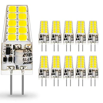 Abbildung von Auting G4 LED Lampen 12V AC/DC,3W Birnen 6000K Kaltweiß 300lm, Ersatz für 30W Halogenlampen,Kein Flackern Nicht Dimmbar 360 Lichtwinkel,10er Pack