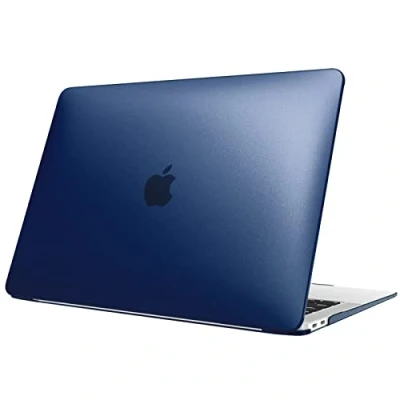 Abbildung von Fintie Hülle kompatibel mit MacBook Air 13 (2018 2020 Version) A2337(M1)/A2179/A1932, Ultradünne Hartschale Schutzhülle Snap Case, Marineblau(Matt)