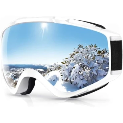 Abbildung von Findway Skibrille, Snowboard Brille für Brillenträger Herren Damen Erwachsene Jugendliche OTG UV Schutz Kompatibler Helm Anti Fog Skibrillen Sphärisch Verspiegelt