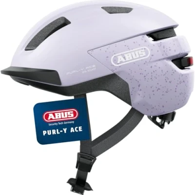 Abbildung von ABUS Fahrradhelm Purl Y ACE mit LED Licht geeignet Fahrten auf E Bike und S Pedelec Trendiger NTA Schutzhelm für Erwachsene Jugendliche Lavendel (Light Lavender), Größe L