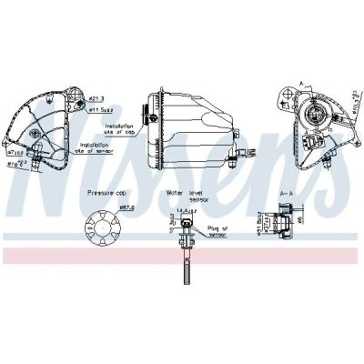 Abbildung von NISSENS 996358 Ausgleichsbehälter 1,5 mit Kappe, Sensor BMW: 5 Touring