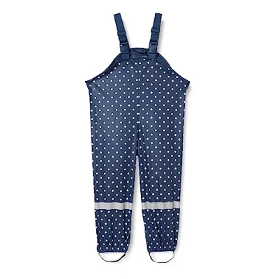 Abbildung von Playshoes Matschhose Regenlatzhose Ungefüttert Unisex Kinder Wind und wasserdichte Regenhose Regenbekleidung, marine Punkte, 116
