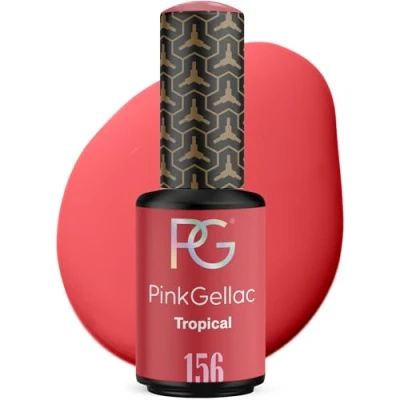 Abbildung von Pink Gellac UV Nagellack 156 Tropical 8 ml Shellac Rot Einfache Anwendung Gel Nail Polish für 14 Tage Salonqualität Made in Holland