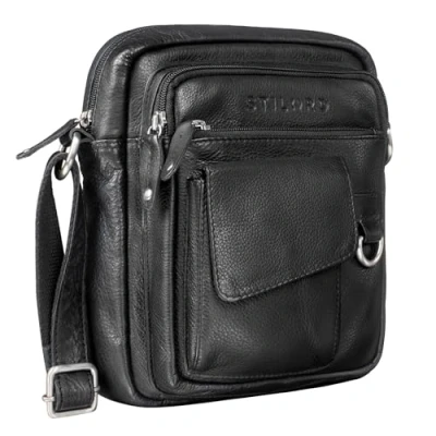 Abbildung von STILORD &#039;Ryan&#039; Crossbody Tasche Herren Leder Kleine Herrentasche zum Umhängen Vintage Ledertasche 9,7 Zoll iPad Messenger Bag Umhängetasche Echtleder, Farbe:maraska braun