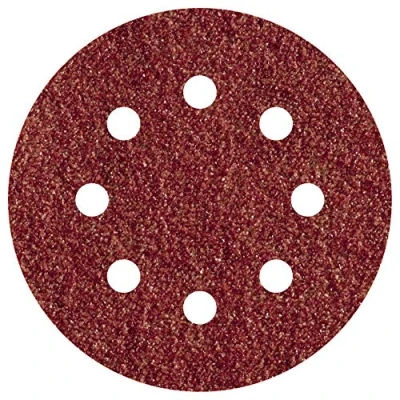 Abbildung von wolfcraft 5 Haft Schleifscheiben Holz &amp; Metall Ø 125 mm I 3180000 Körnung 24 für Exzenterschleifer Hohe Standzeit und universell einsetzbar Korund gelocht