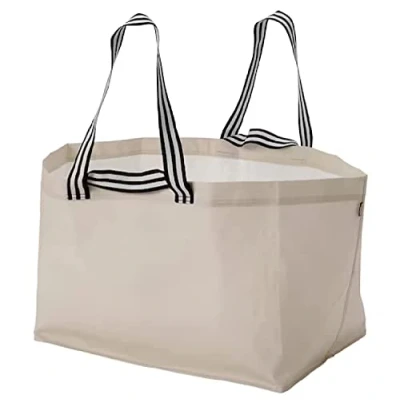 Abbildung von I K E A GoRSNYGG Einkaufs Aufbewahrungstasche, groß, Polypropylen, 68 x 36 cm, Hellbeige, Beige