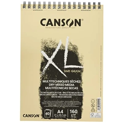 Abbildung von CANSON XL® Sand Grain, naturfarbener Zeichenblock mit sandpapierartiger Oberfläche, DIN A4, 40 Blatt, 160 g/m²