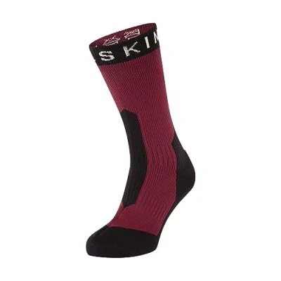 Abbildung von SEALSKINZ Stanfield Socken, wasserdicht, für extrem kalte Bedingungen, halbhoch, rot schwarz, Größe M