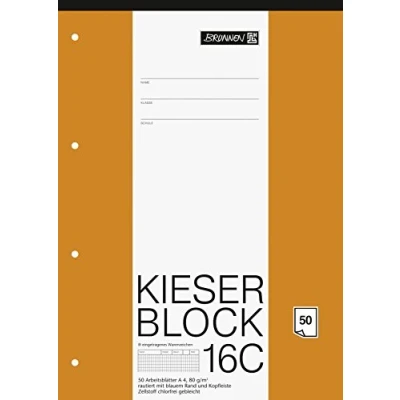Abbildung von Brunnen 1042926 KIESER Block Lineatur 23 (A4, 50 Blatt, rautiert, 80 g/m², gelocht)