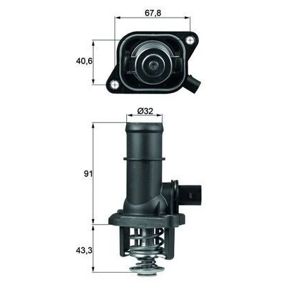 Abbildung von MAHLE ORIGINAL TI 16 105 Kühlwasserthermostat mit Dichtung VOLKSWAGEN: Golf 4, 5, Bora Saloon, AUDI: A3 Hatchback, SKODA: Octavia 1 Combi
