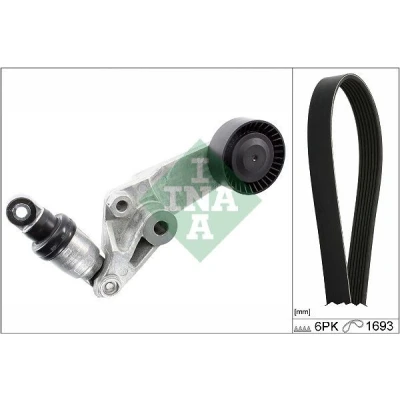 Abbildung von INA 529 0473 10 Keilrippenriemensatz Generatorfreilauf prüfen und ggf. erneuern TOYOTA: Corolla IX Hatchback